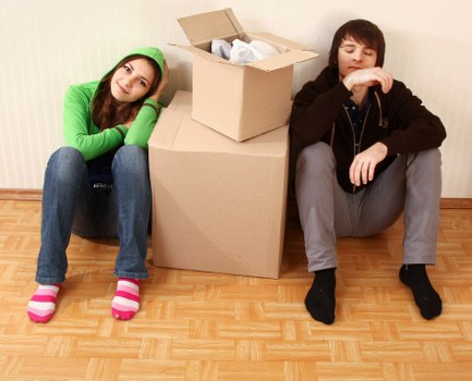 Preparation checklist for an office move with labelled boxes
