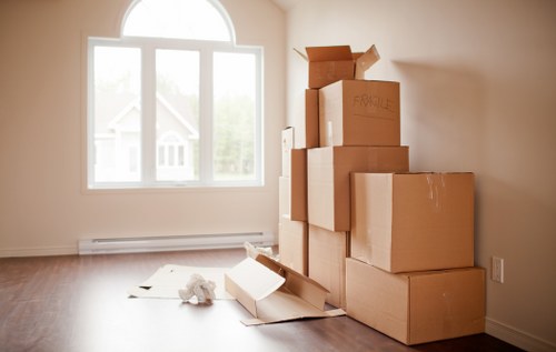 Local movers loading items from a Ruislip property