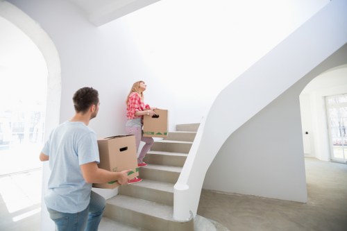 Loading boxes and household items for a move in Ruislip