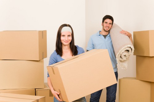Organised packing boxes ready for a residential relocation in Ruislip