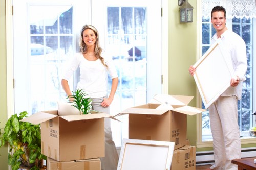 Packed household boxes ready for local removals