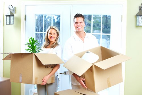 Packing materials and wrapped household items ready for apartment removals