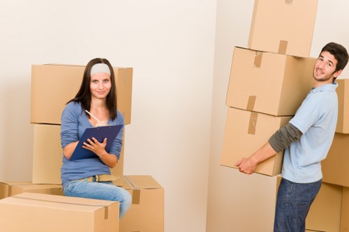 Local movers preparing items for a business move in Ruislip